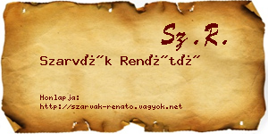 Szarvák Renátó névjegykártya